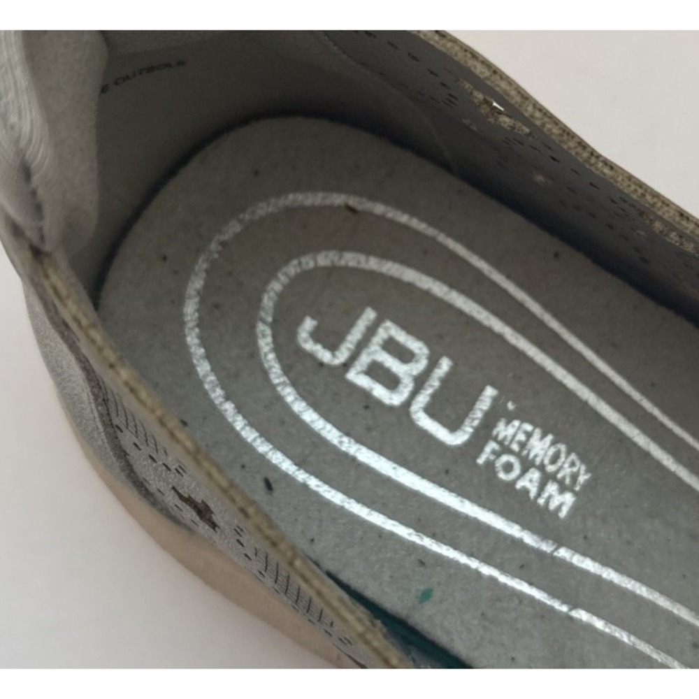 JBU Jambu Womens Anne Tan Laser Cut Floral Mary Jane Flats Shoes Silver 8.5 W - Picture 5 of 10